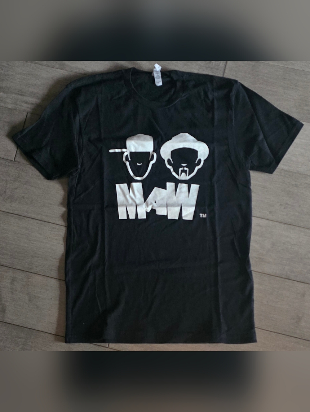 NWOT MAW MASTERS AT WORK Black Graphic Crew Neck T-Shirt